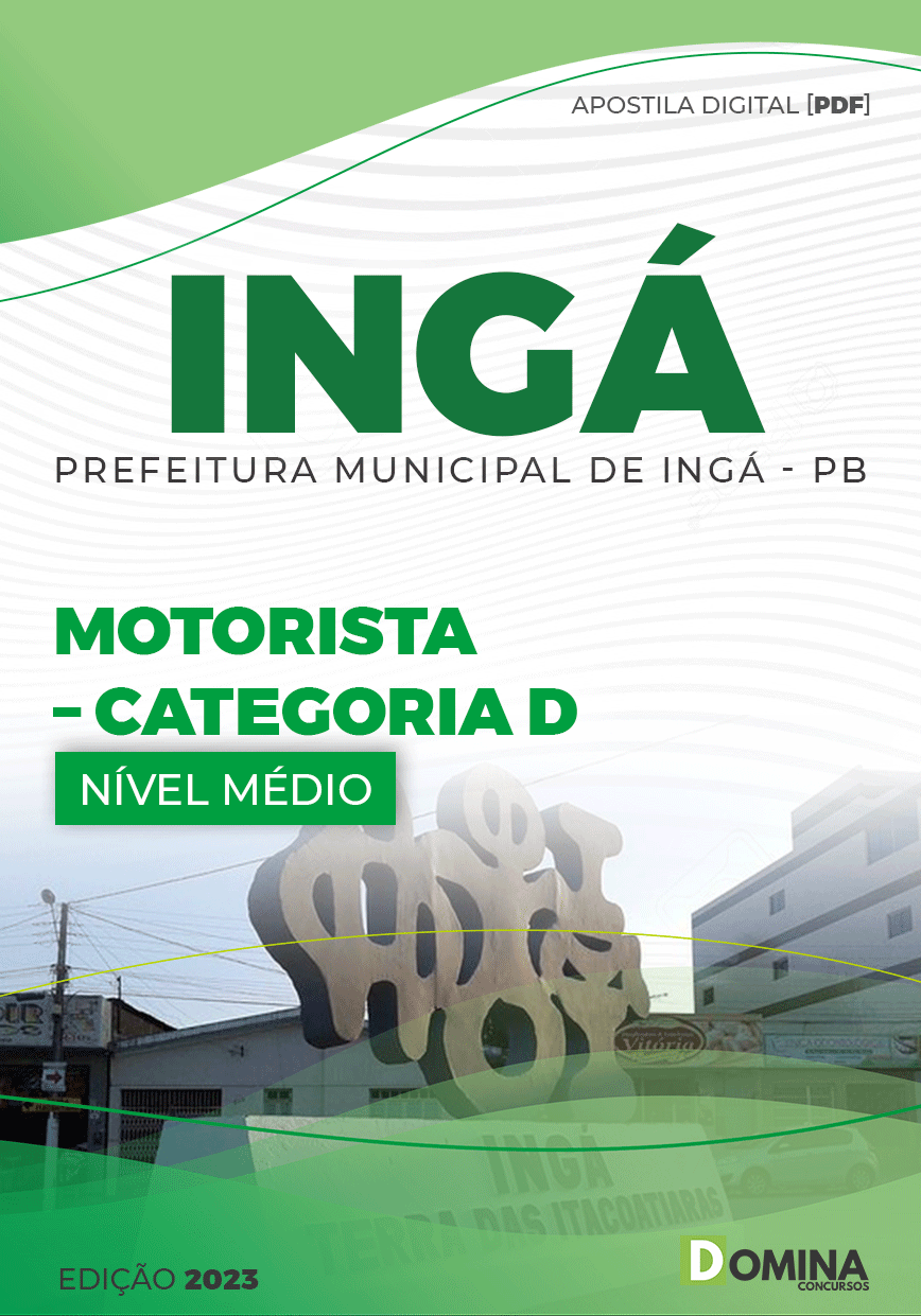 Apostila Digital Pref Ingá PB 2023 Motorista Categoria D