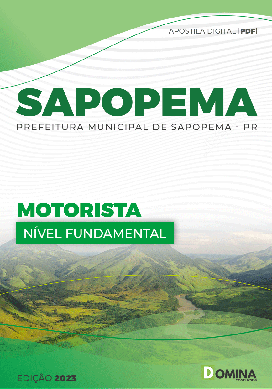 Apostila Concurso Pref Sapopema PR 2023 Motorista