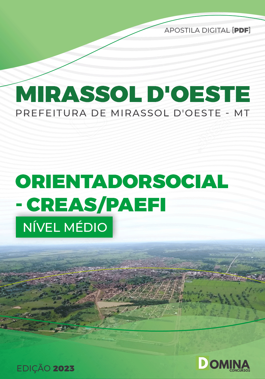 Apostila Pref Mirassol D’oeste MT 2023 Orientador Social CREA