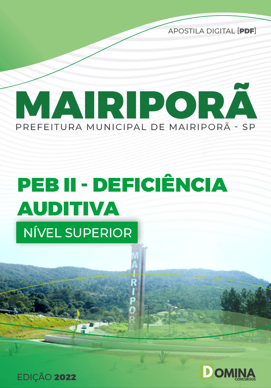 Apostila Pref Mairiporã SP 2022 PEP II Deficiência Auditiva