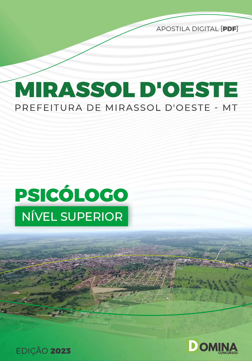 Apostila Digital Pref Mirassol D’oeste MT 2023 Psicólogo