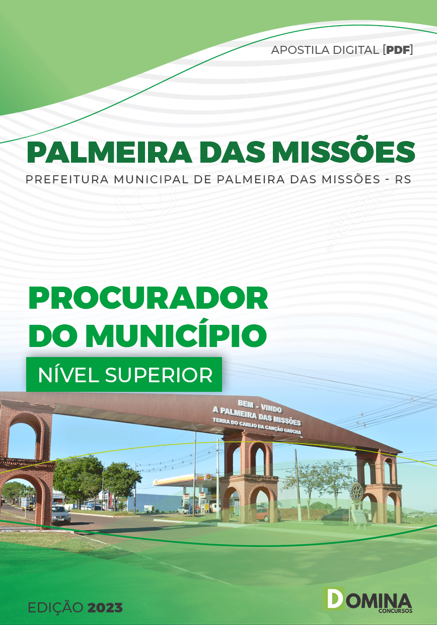 Apostila Pref Palmeira Missões RS 2023 Procurador Município