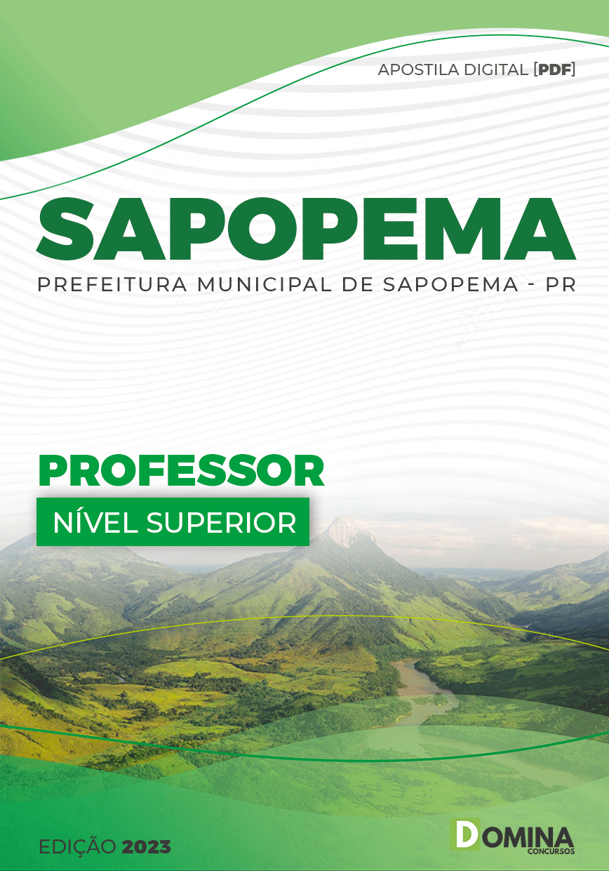 Apostila Digital Pref Sapopema PR 2023 Professor