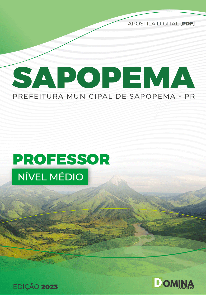 Apostila Digital Pref Sapopema PR 2023 Professor