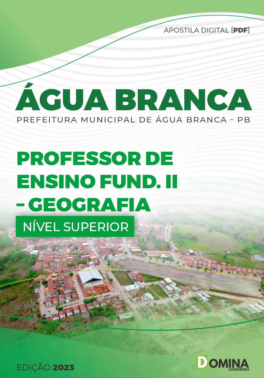 Apostila Pref Água Branca PE 2023 Professor Educ Fund II Geografia