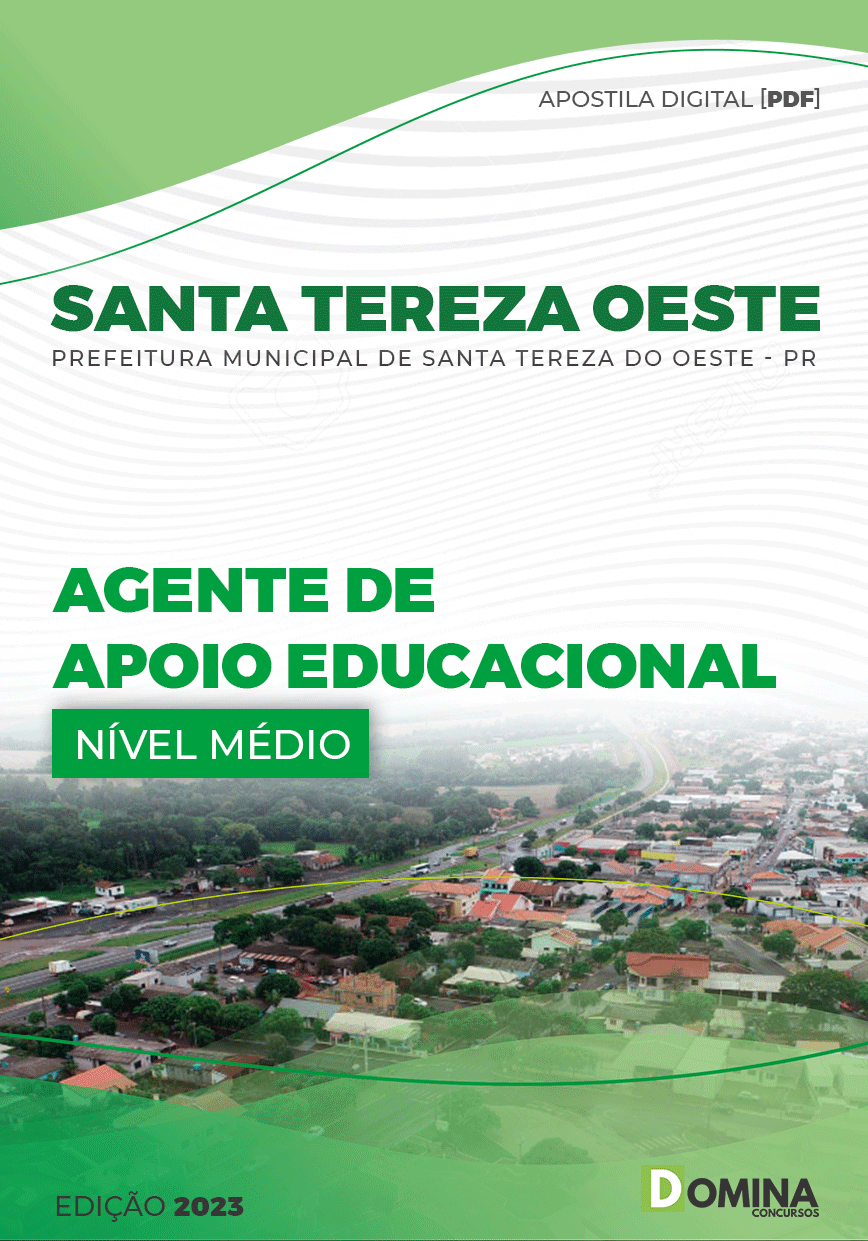 Apostila Pref Santa Tereza Oeste PR 2023 Agente Apoio Educacional