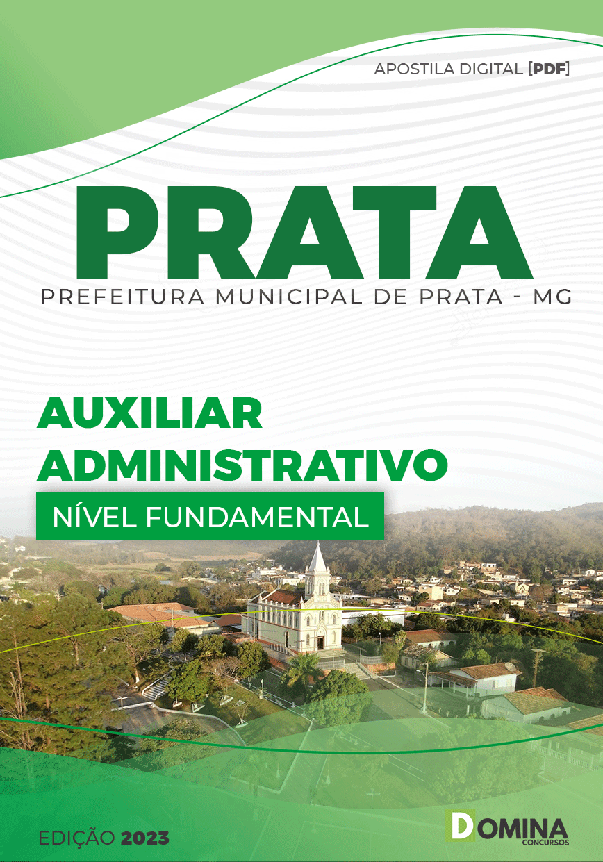 Apostila Digital Pref Prata MG 2023 Auxiliar administrativo