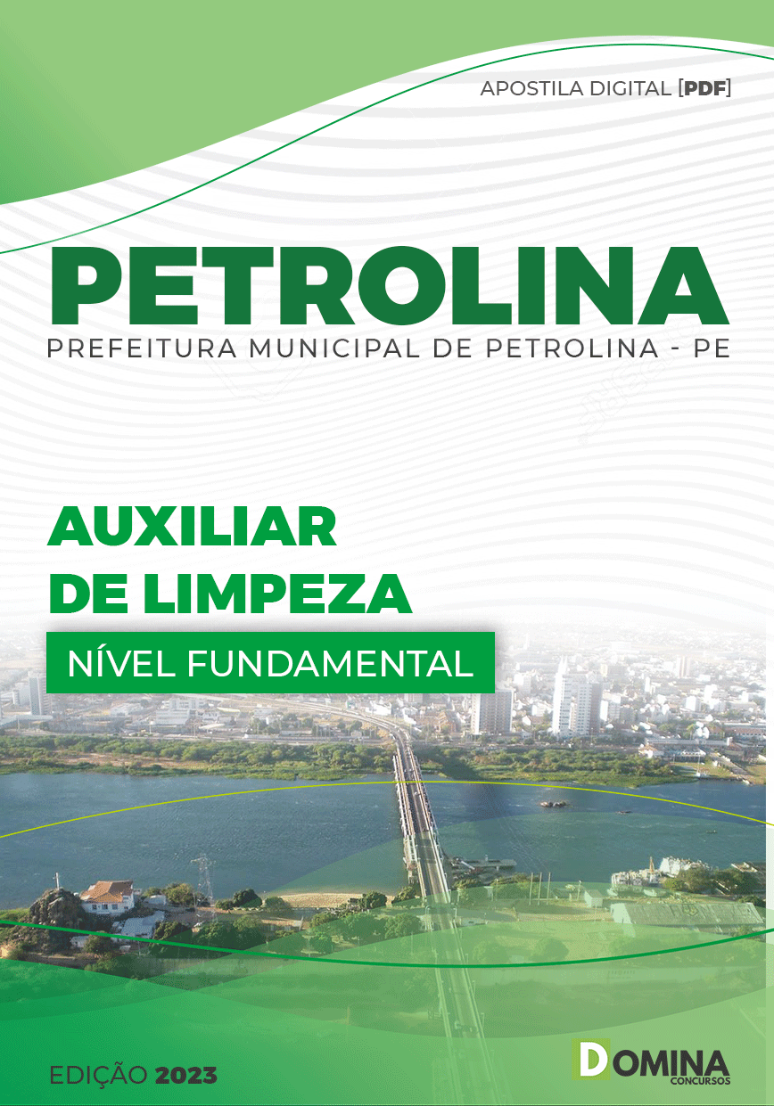 Apostila Digital Pref Petrolina PE 2023 Auxiliar Limpeza