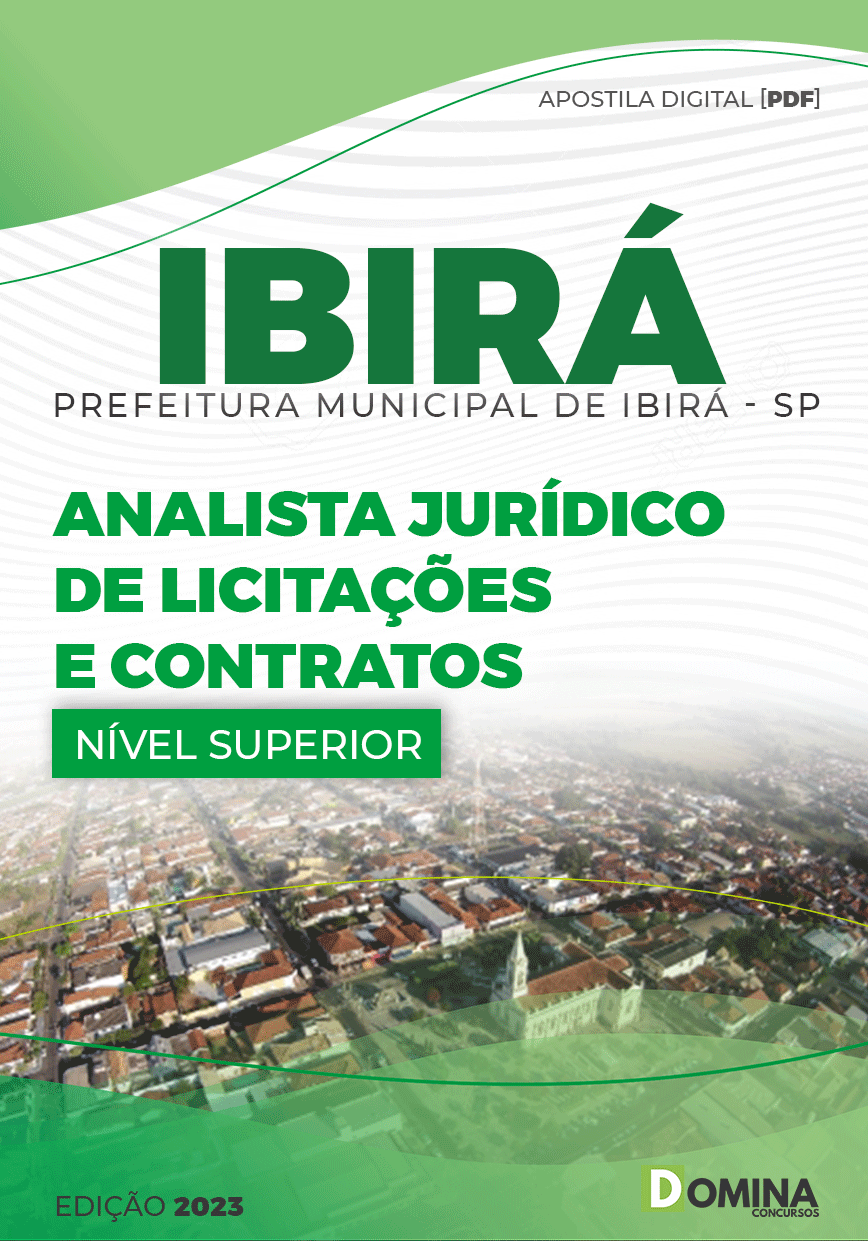 Apostila Pref Ibirá SP 2023 Analista Jurídico Licitações Contratos