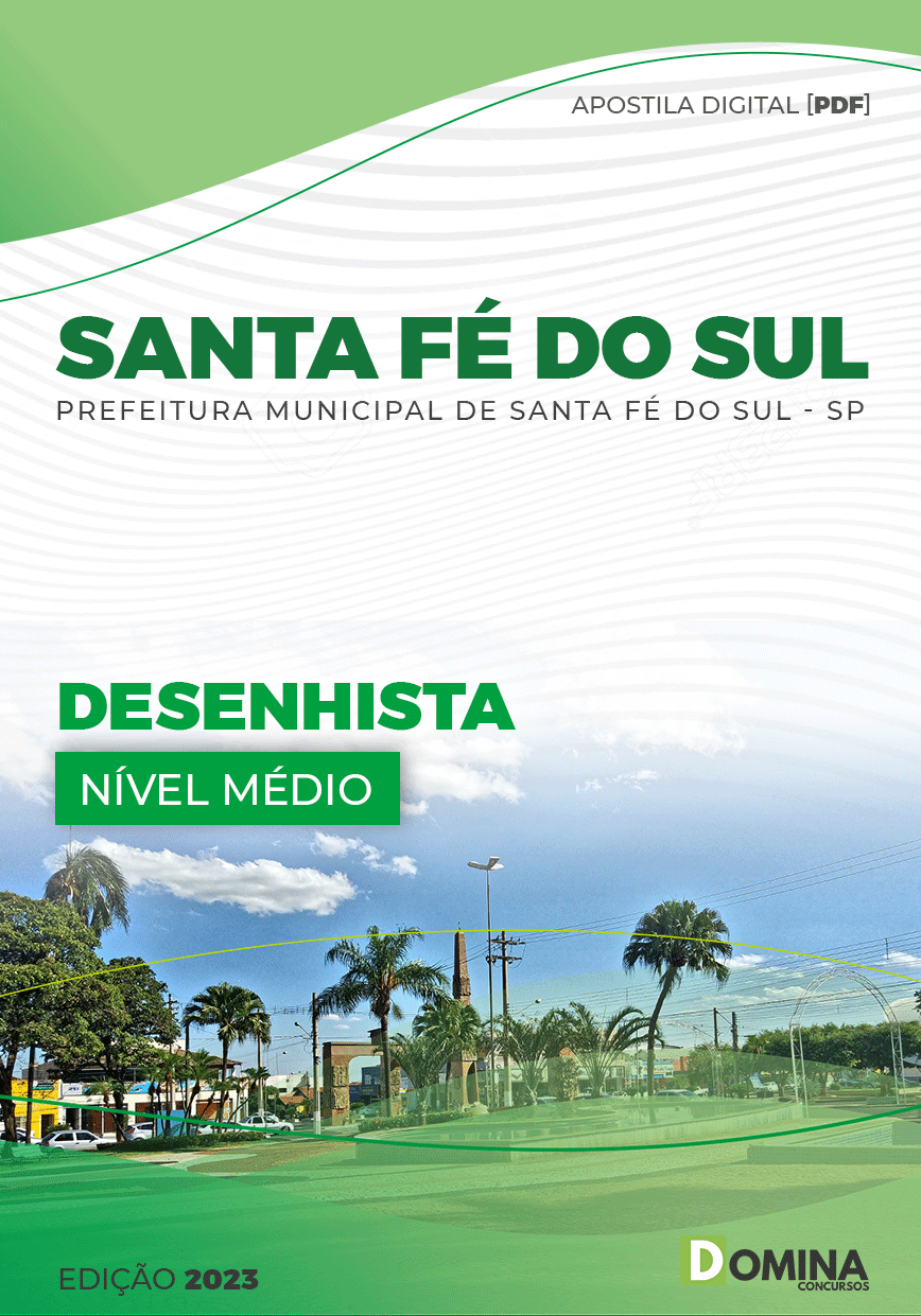 Apostila Digital Pref Santa Fé Sul SP 2023 Desenhista