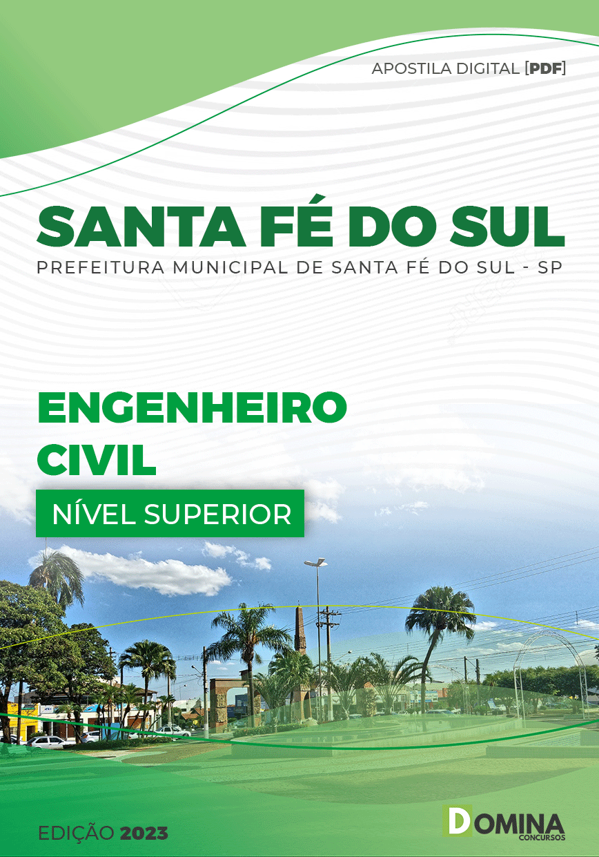 Apostila Digital Pref Santa Fé Sul SP 2023 Engenheiro Civil