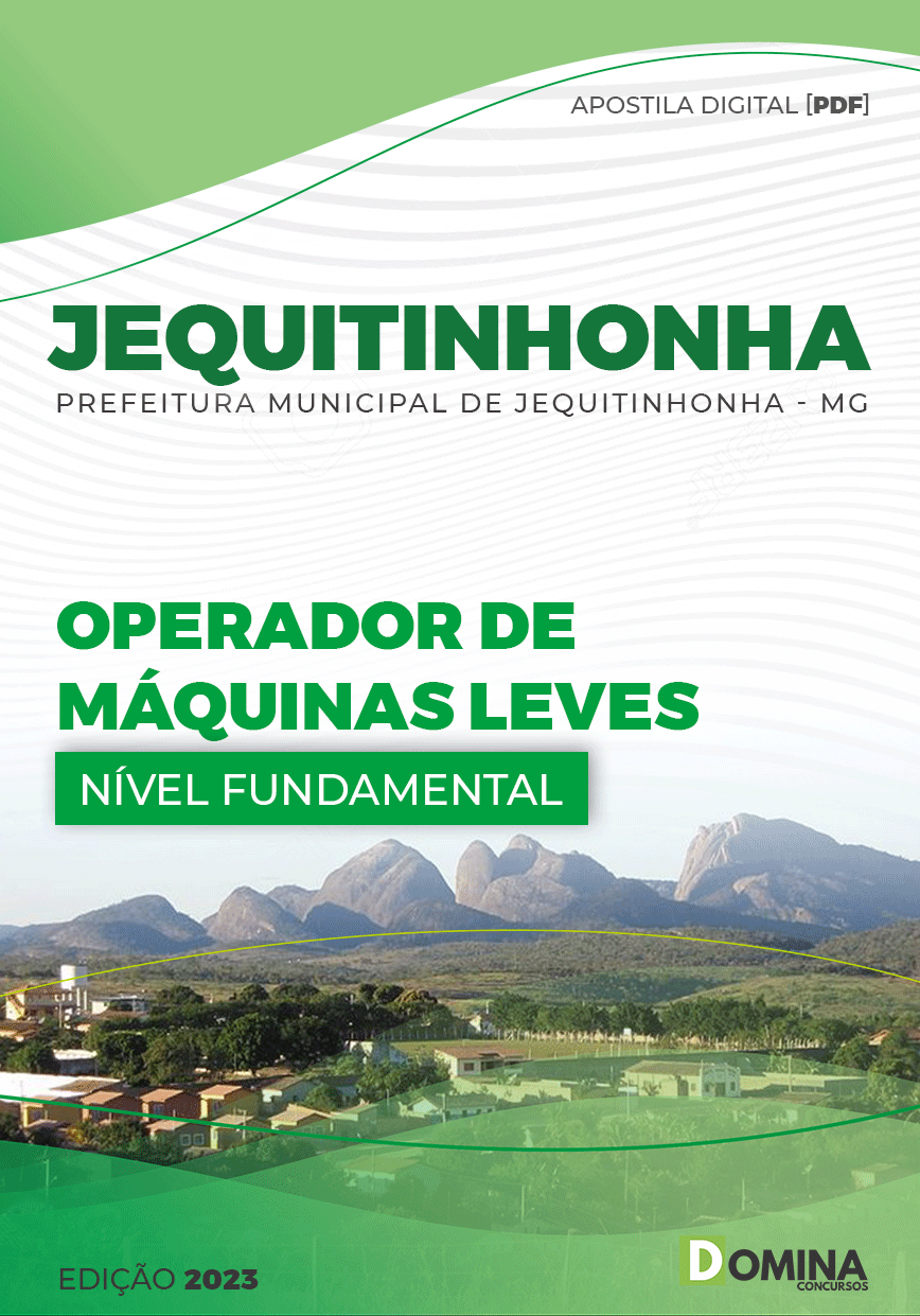 Apostila Pref Jequitinhonha MG 2023 Operador Máquinas Leves