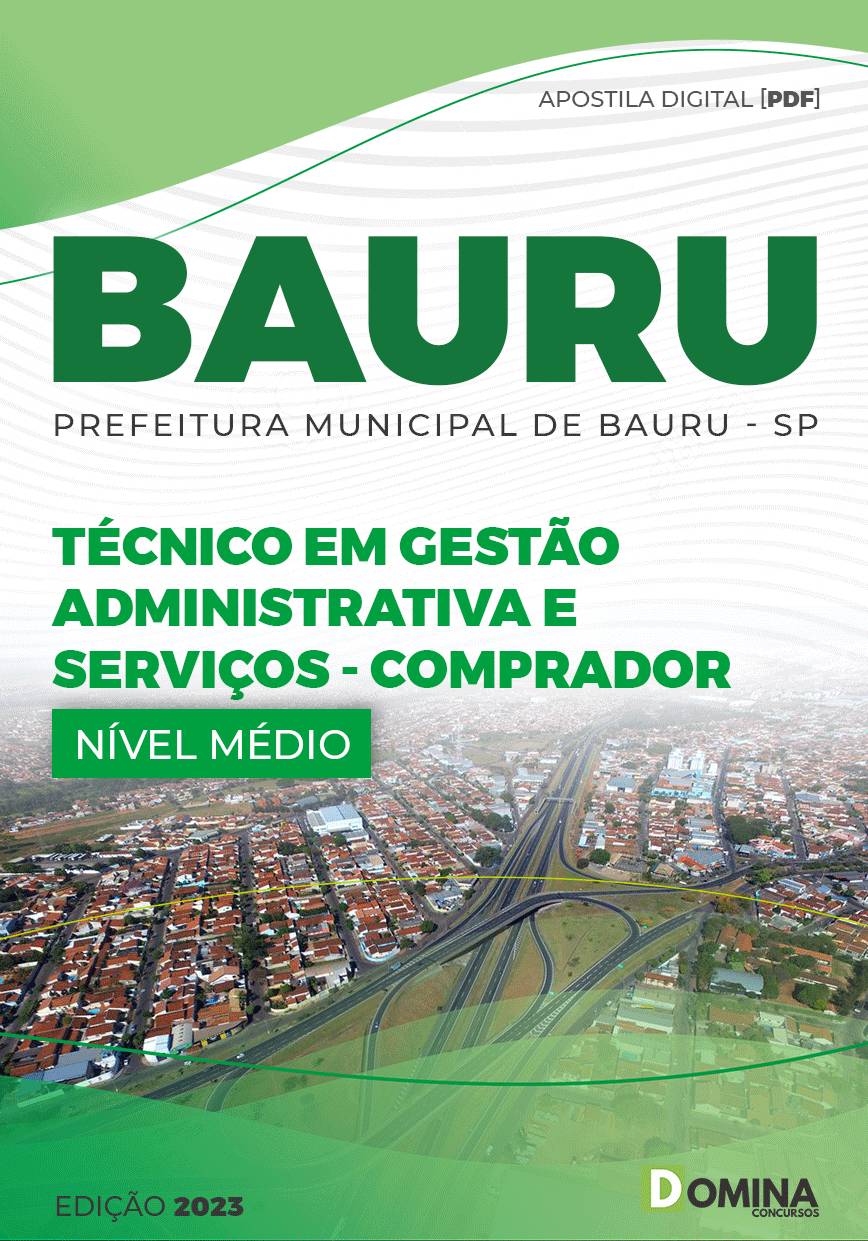 Apostila Pref Bauru SP 2023 Técnico Gestão Adm Serviços Comprador
