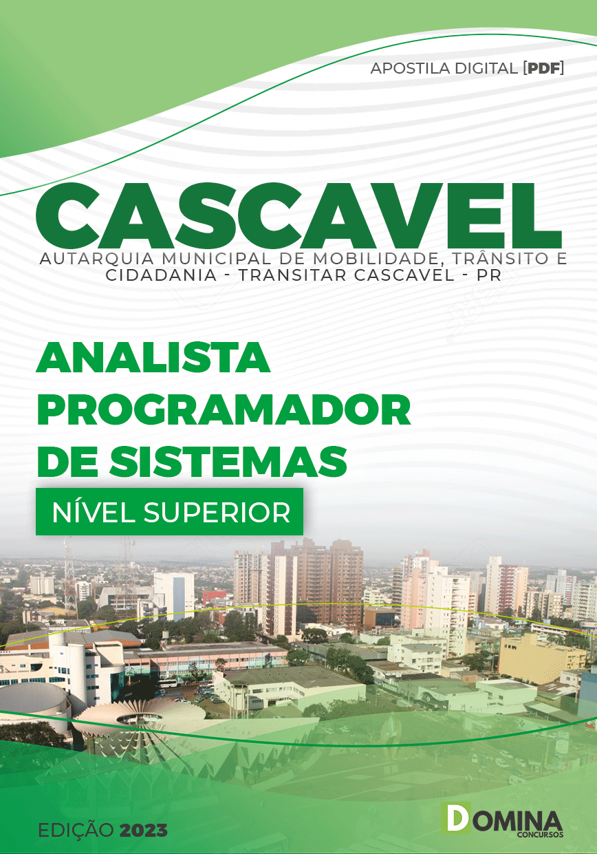 Apostila TRANSITAR Cascavel PR 2023 Analista Programador Sistema