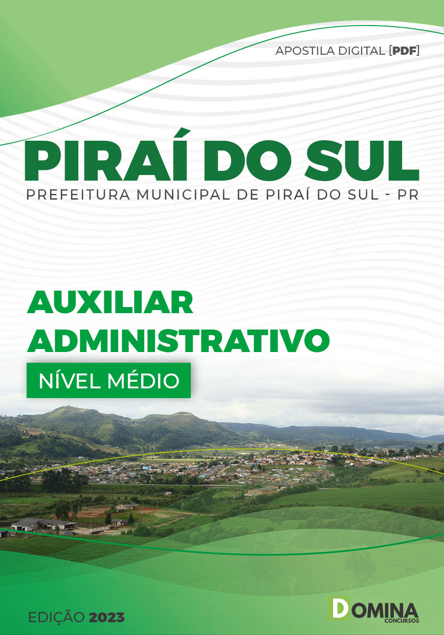 Apostila Pref Piraí Sul PR 2023 Auxiliar Administrativo