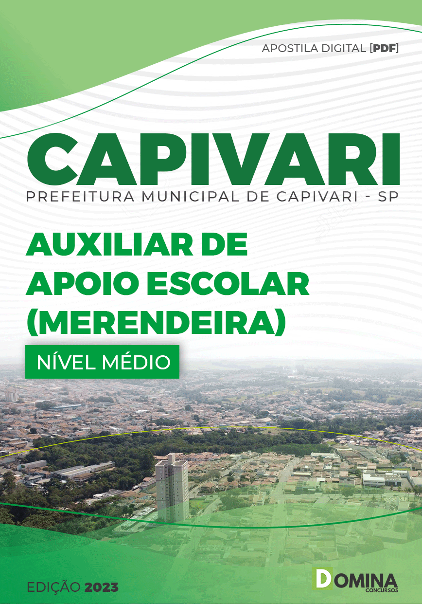 Apostila Pref Capivari SP 2023 Auxiliar Apoio Escolar