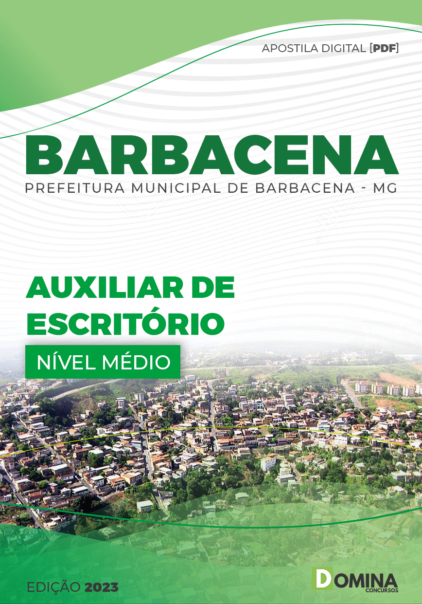 Apostila Digital Pref Barbacena MG 2023 Auxiliar Escritório