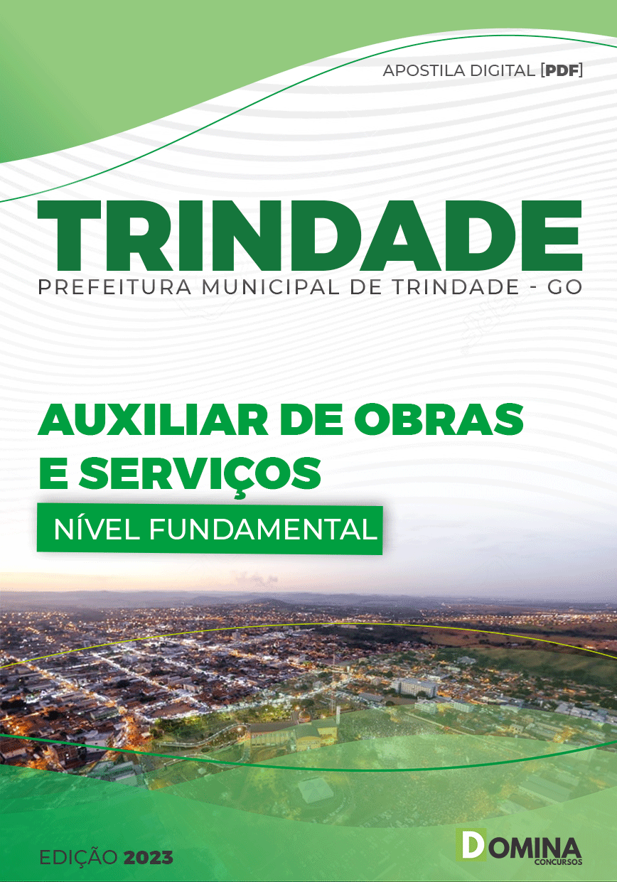 Apostila Pref Trindade GO 2023 Auxiliar Obras Serviços
