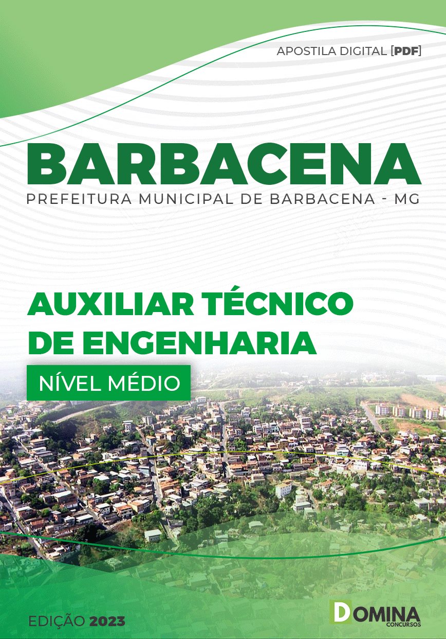 Apostila Digital Pref Barbacena MG 2023 Auxiliar Técnico Engenharia