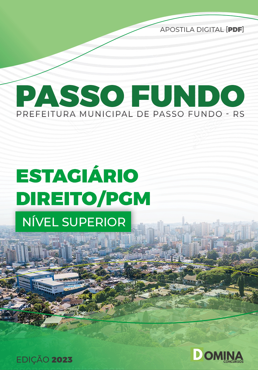 Apostila Pref Passo Fundo RS 2023 Estagiário Direito PGM