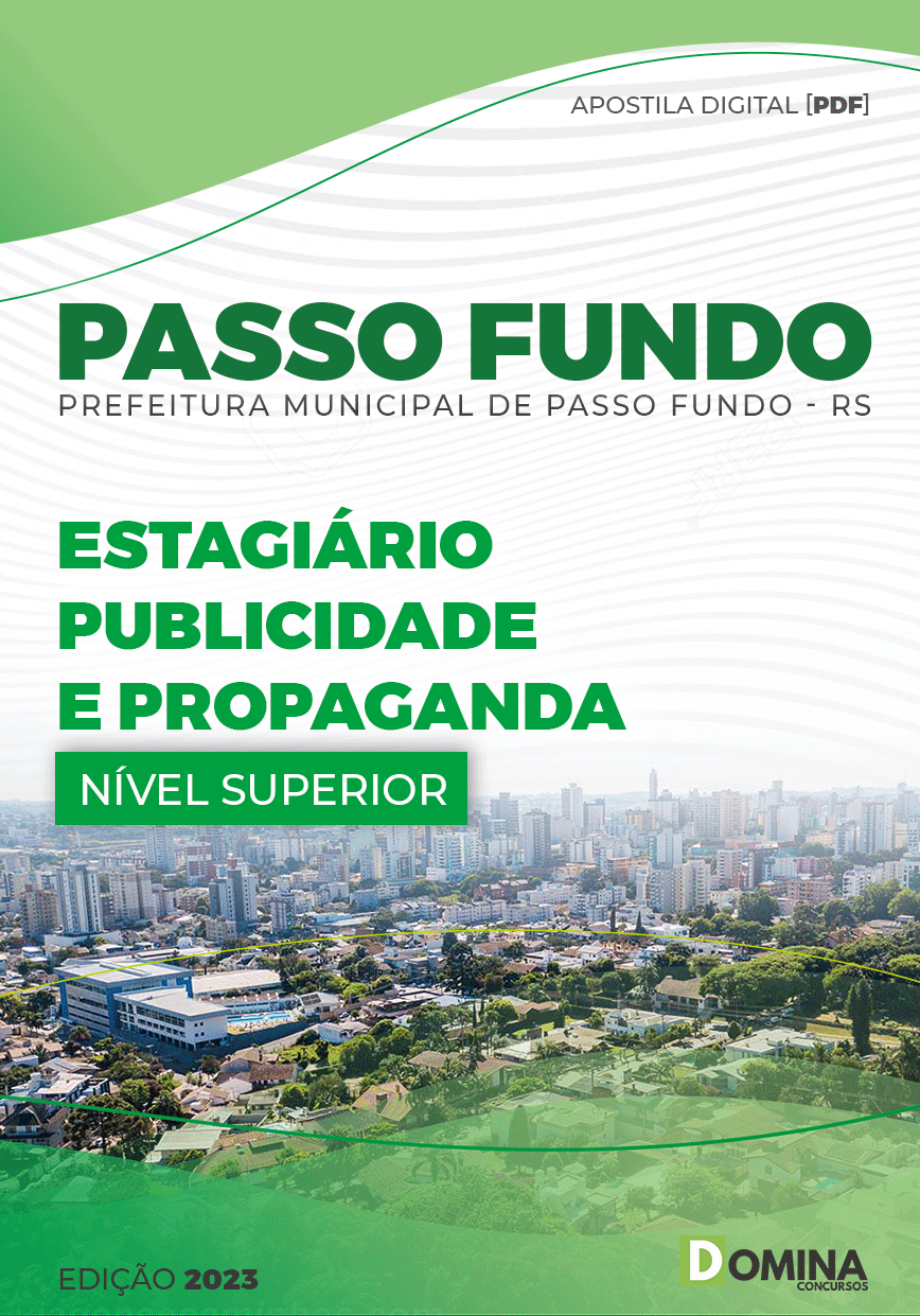 Apostila Pref Passo Fundo RS 2023 Estagiário Publicidade Propaganda