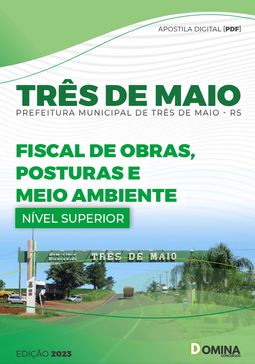 Apostila Digital Pref Três Maio RS 2023 Fiscal Obras