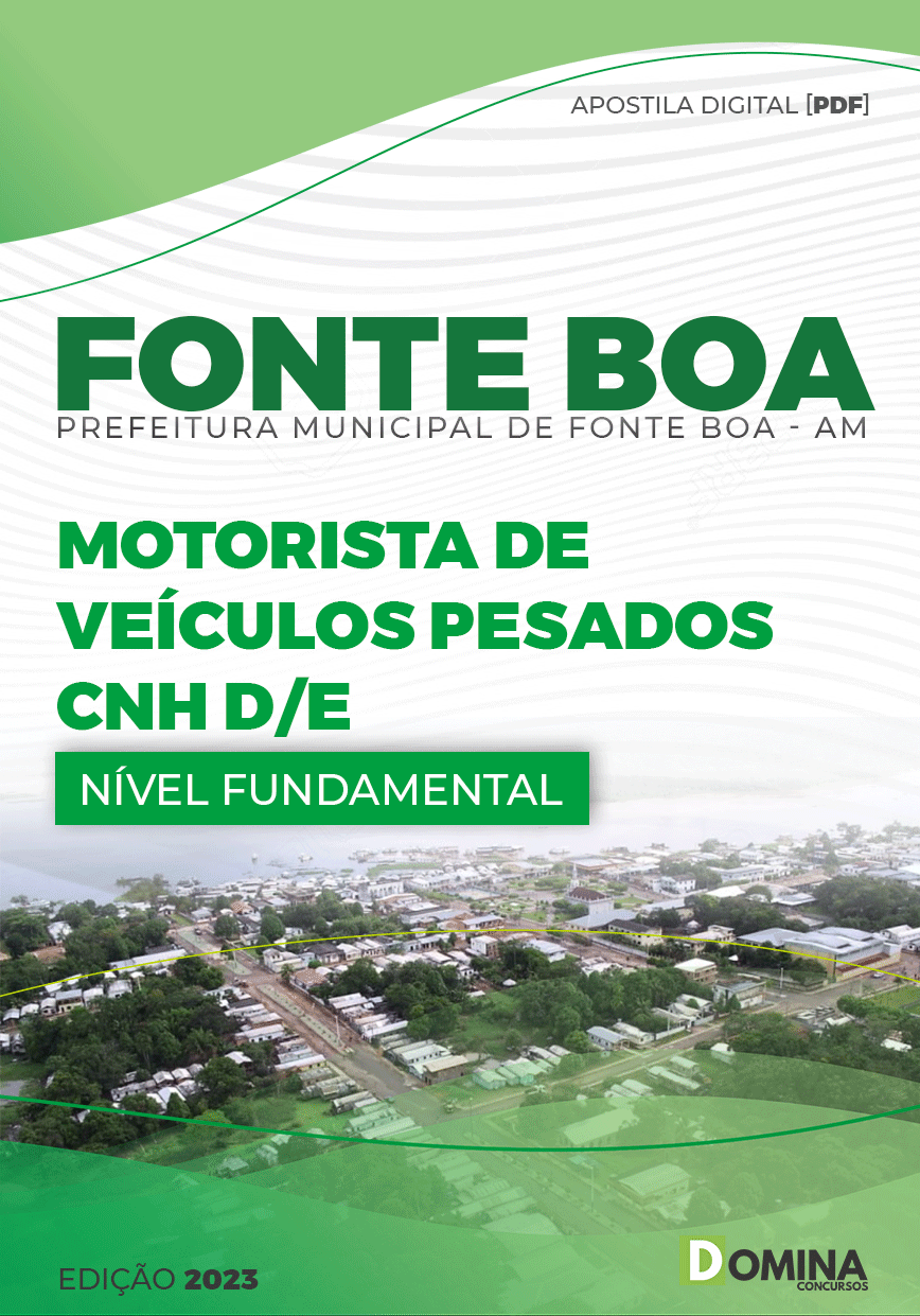 Apostila Pref Fonte Boa AM 2023 Motorista Veículos Pesados D/E
