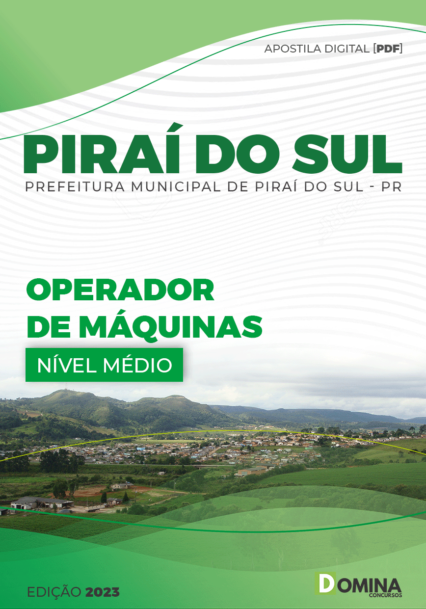 Apostila Concurso Pref Piraí Sul PR 2023 Operador Máquinas