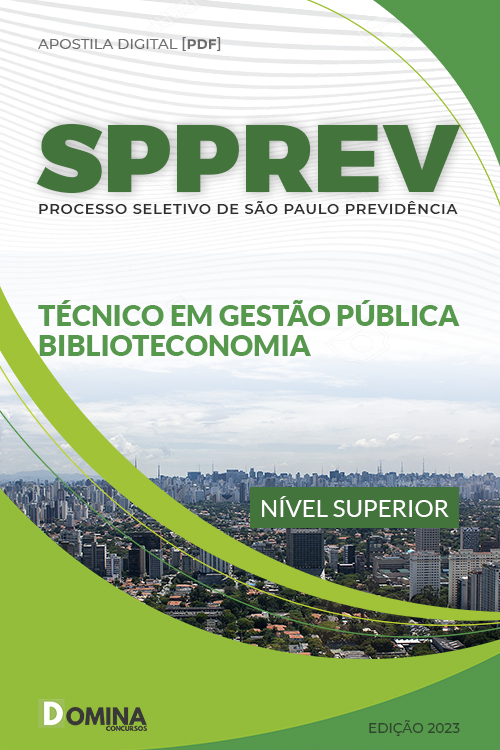 Apostila SPPREVE 2023 Técnico Gestão Pública Biblioteconomia