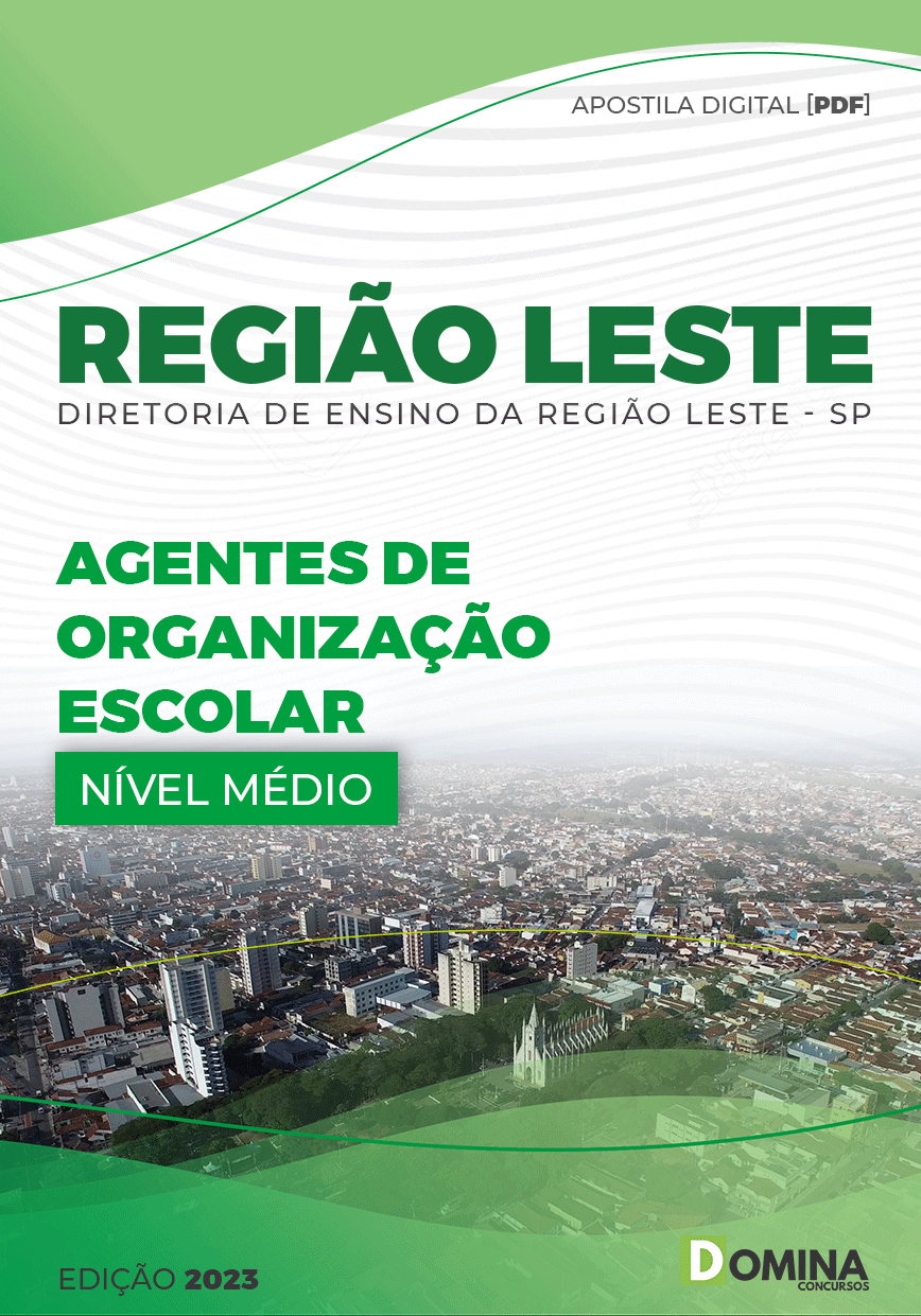 Apostila Diretoria Ensino Região Leste SP 2023 Agente Organização Escolar