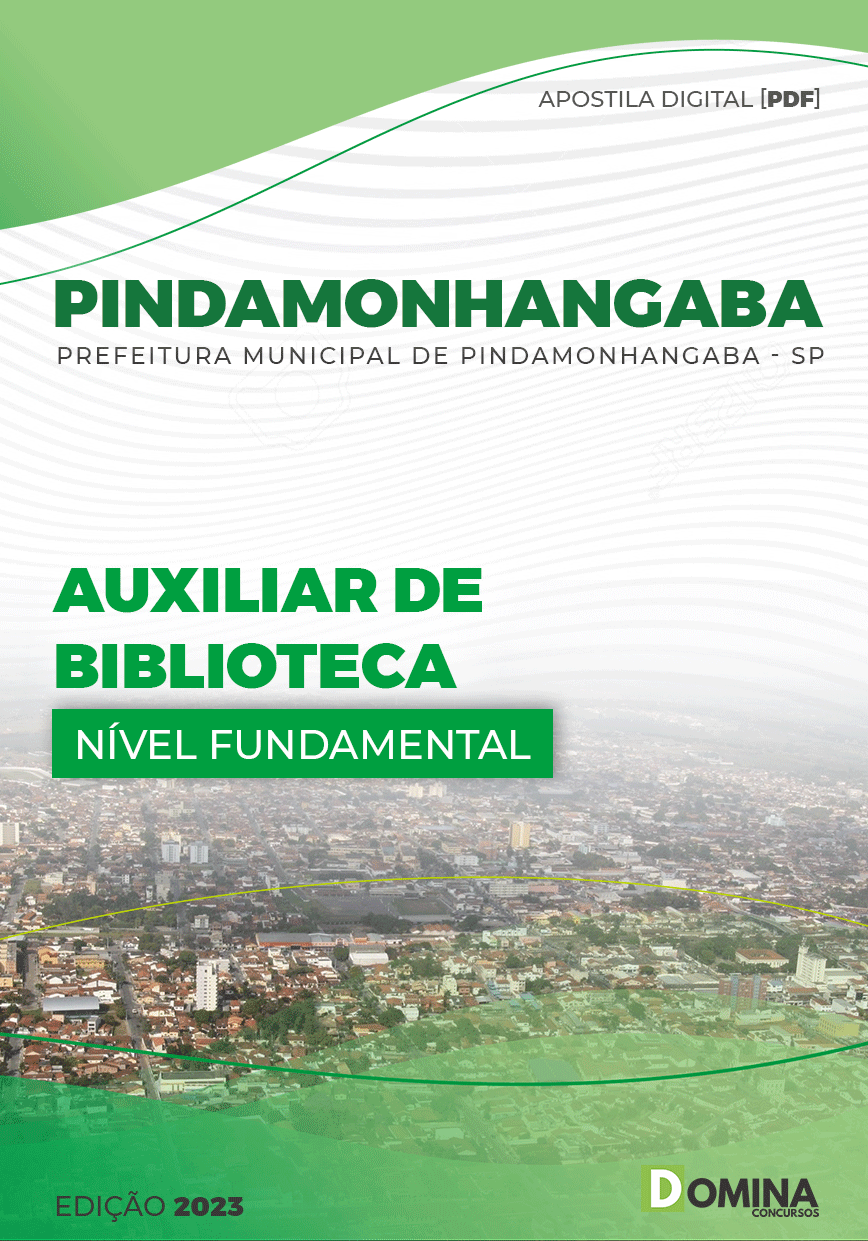 Apostila Pref Pindamonhangaba SP 2023 Auxiliar Biblioteca
