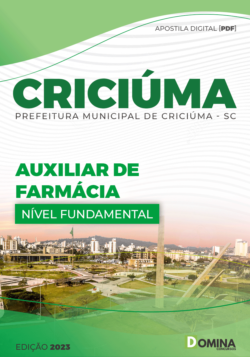 Apostila Digital Pref Criciúma Sc 2023 Auxiliar Farmácia