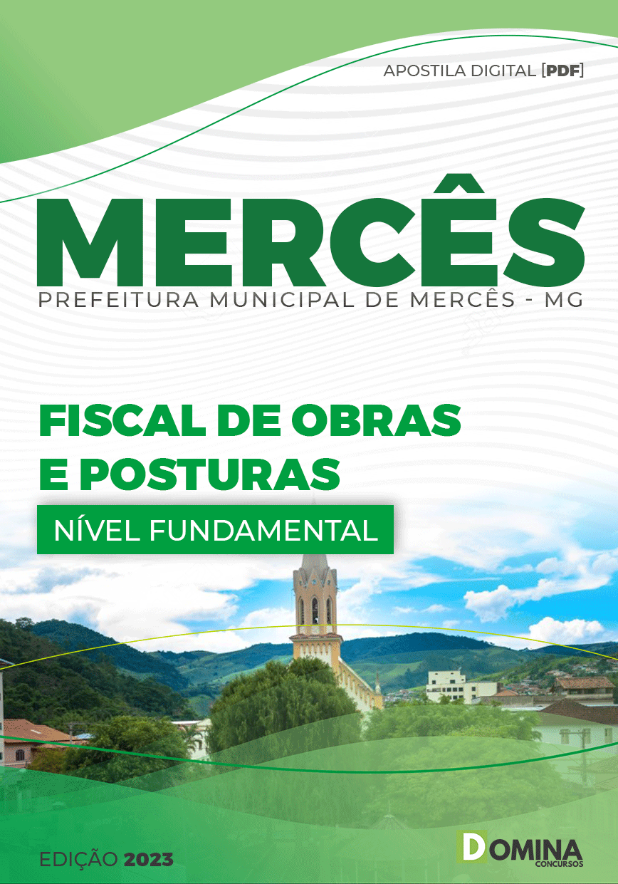 Apostila Pref Mercês MG 2023 Fiscal Obras Posturas