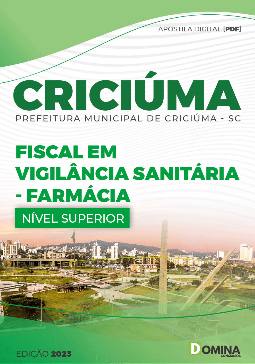 Apostila Pref Criciúma Sc 2023 Fiscal Vigilância Sanitária Farmácia