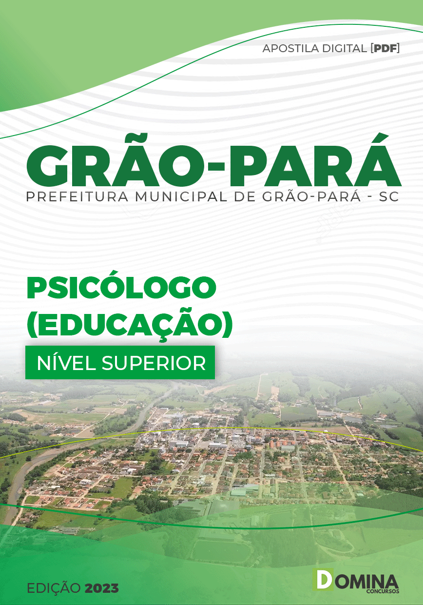 Apostila Digital Pref Grão Pará SC 2023 Psicólogo Educação
