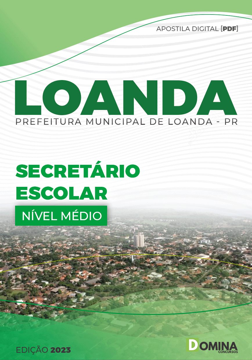Apostila Digital Pref Loanda PR 2023 Secretário Escolar