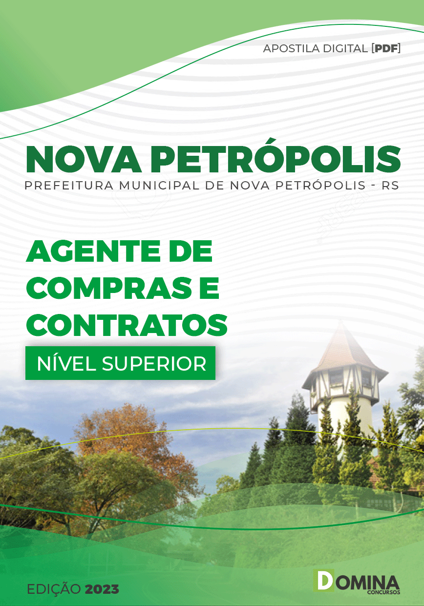 Apostila Pref Nova Petrópolis RS 2023 Agente Compras Contratos