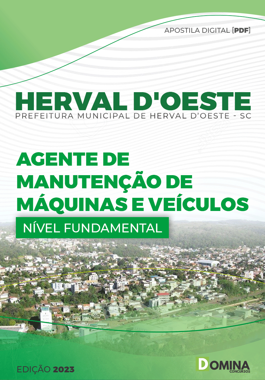Apostila Pref Herval D’Oeste SC 2023 Agente Manutenção Máq Veículos
