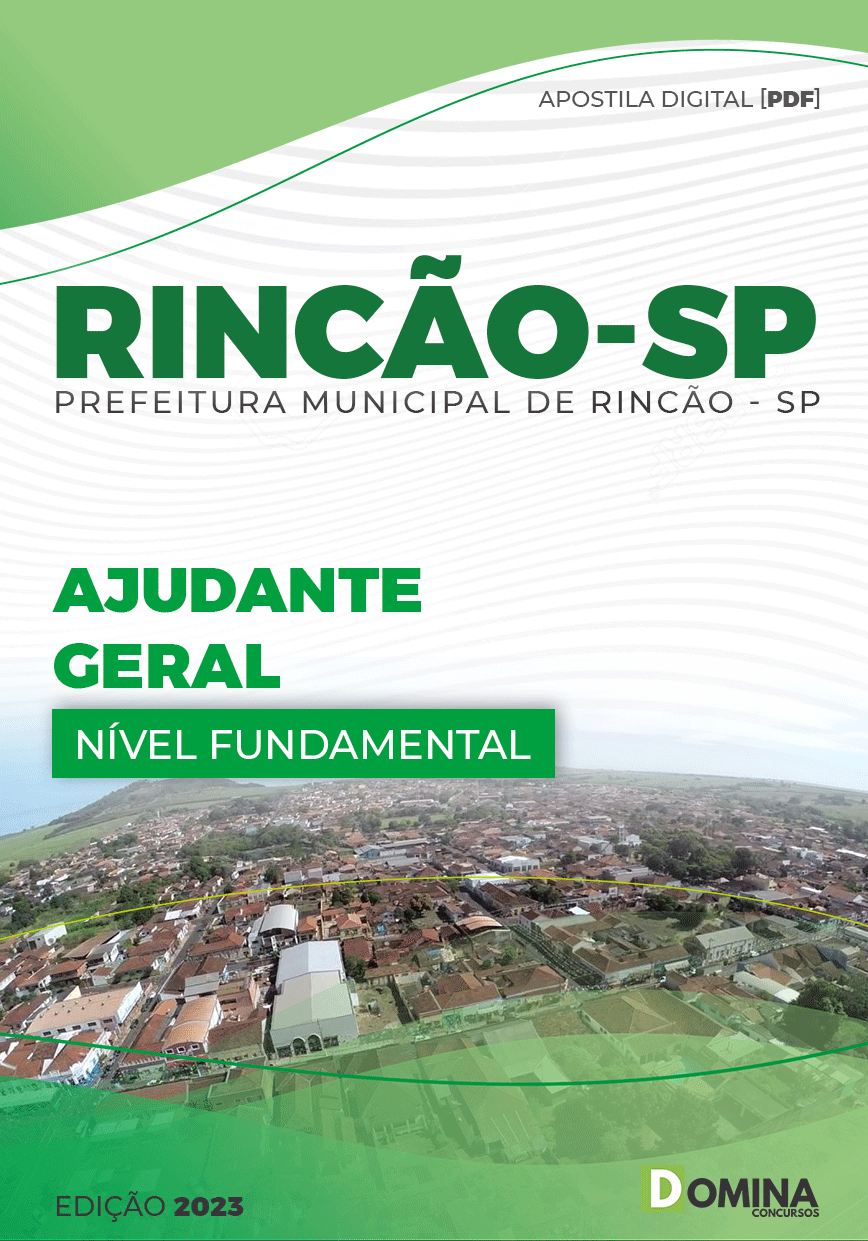 Apostila Concurso Pref Rincão SP 2023 Ajudante Geral