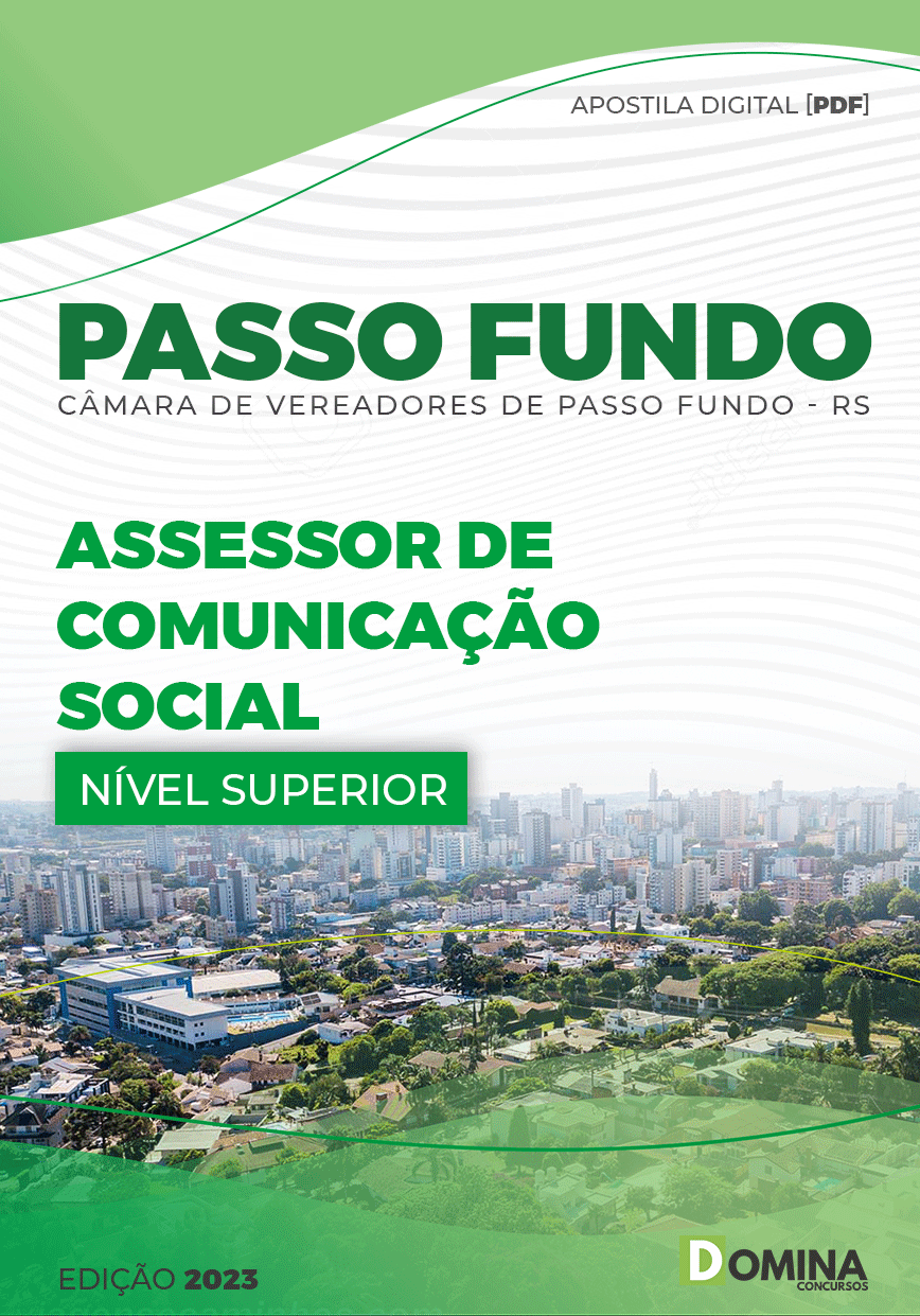Apostila Câmara Passo Fundo RS 2023 Assessor Comunicação Social