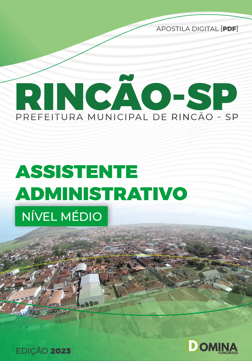 Apostila Concurso Pref Rincão SP 2023 Assistente Administrativo