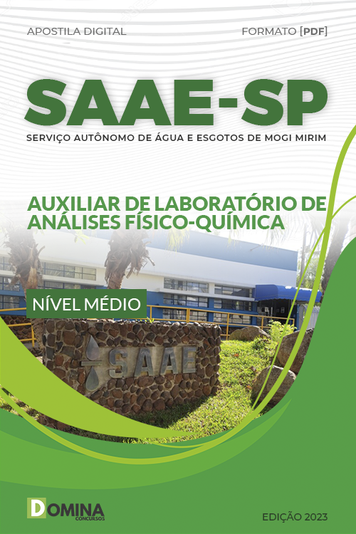 Apostila SAAE Mogi Mirim SP 2023 Auxiliar Laboratório Análises