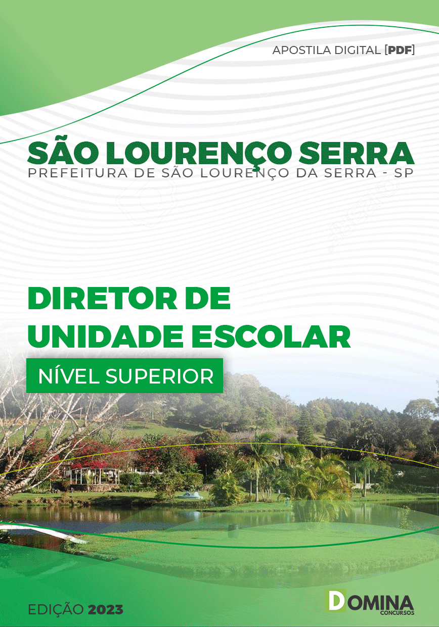 Apostila Pref São Lourenço Serra SP 2023 Diretor Unidade Escolar