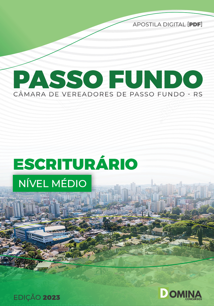 Apostila Digital Câmara Passo Fundo RS 2023 Escriturário