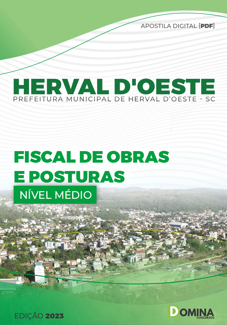 Apostila Pref Herval D’Oeste SC 2023 Fiscal Obras Posturas