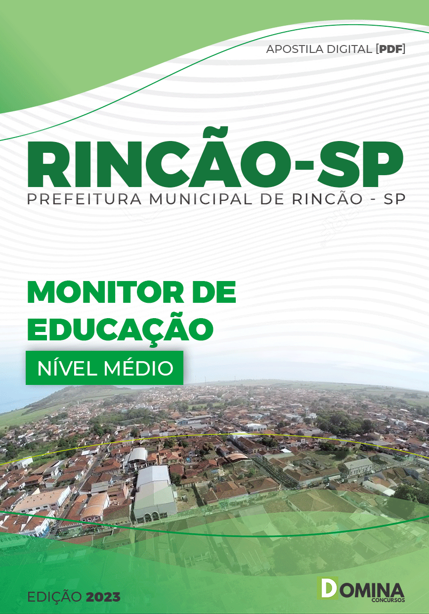 Apostila Concurso Pref Rincão SP 2023 Monitor Educação