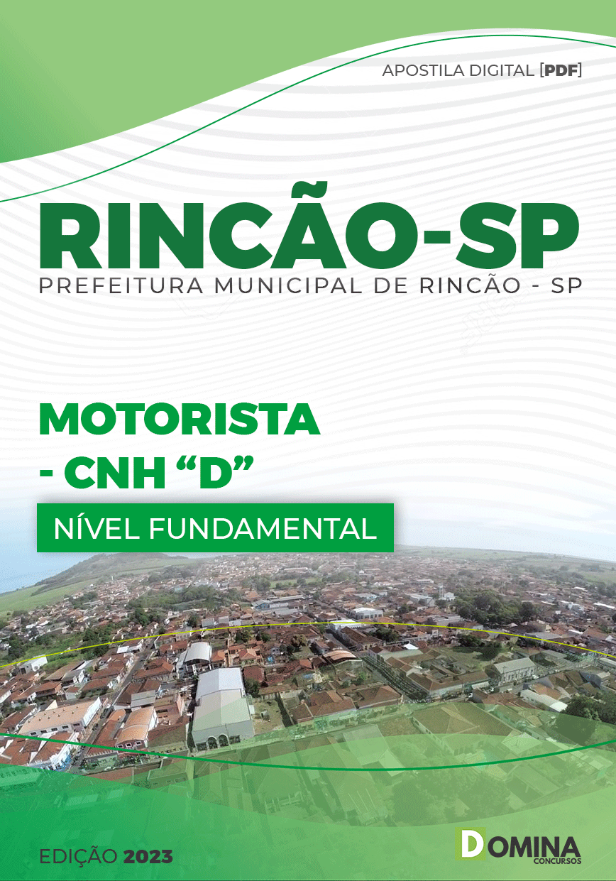 Apostila Concurso Pref Rincão SP 2023 Motorista