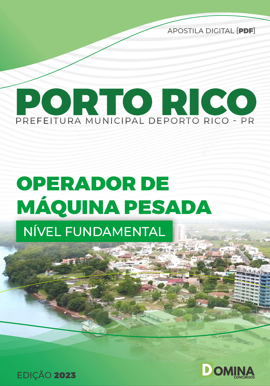 Apostila Pref Porto Rico PR 2023 Operador Máquinas Pesadas