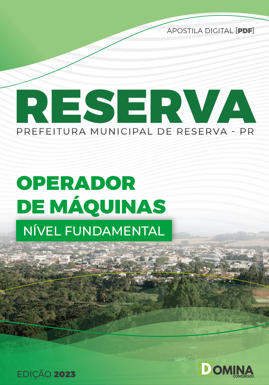 Apostila Concurso Pref Reserva PR 2023 Operador Máquinas