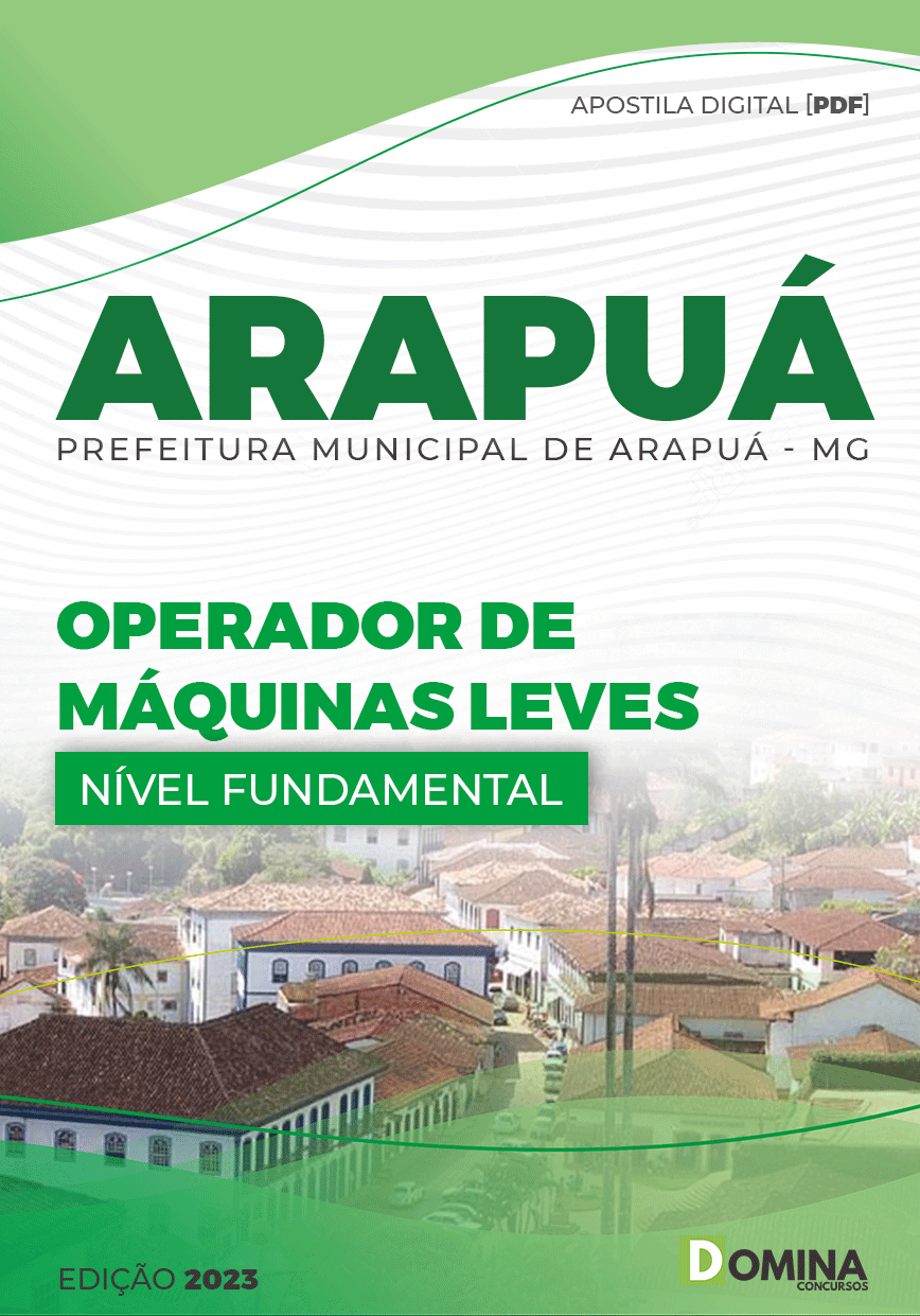 Apostila Concurso Pref Arapuá MG 2023 Operador Máquinas Leve
